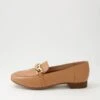 Tucker Dark Tan Gold Leather Flat Shoes 1 Tucker Dark Tan Gold Leather Flat Shoes -Lynx Shoes Shop DF12738TBNLE 2