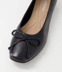 Tess Black Leather Flat Shoes -Lynx Shoes Shop DF12739BLALE 5