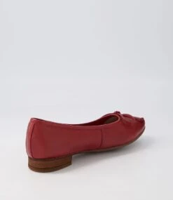 Tess Burgundy Leather Flat Shoes -Lynx Shoes Shop DF12739R14LE 4