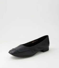 Tannah Black Leather Flat Shoes -Lynx Shoes Shop DF12740BLALE 3