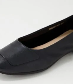 Tannah Black Leather Flat Shoes -Lynx Shoes Shop DF12740BLALE 6