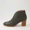 Daizy Olive Natural Heel Leather Ankle Boots -Lynx Shoes Shop DF12745HOKLE 2