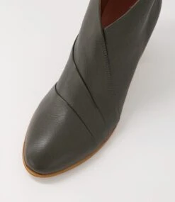 Daizy Olive Natural Heel Leather Ankle Boots 10 Daizy Olive Natural Heel Leather Ankle Boots -Lynx Shoes Shop DF12745HOKLE 5