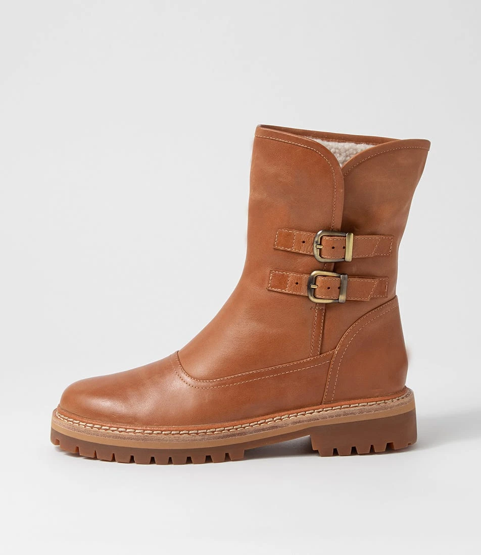 Mention Dark Tan Leather Ankle Boots 3 Mention Dark Tan Leather Ankle Boots