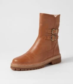 Mention Dark Tan Leather Ankle Boots 8 Mention Dark Tan Leather Ankle Boots -Lynx Shoes Shop DF12751EUHLE 3