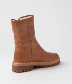 Mention Dark Tan Leather Ankle Boots 9 Mention Dark Tan Leather Ankle Boots -Lynx Shoes Shop DF12751EUHLE 4