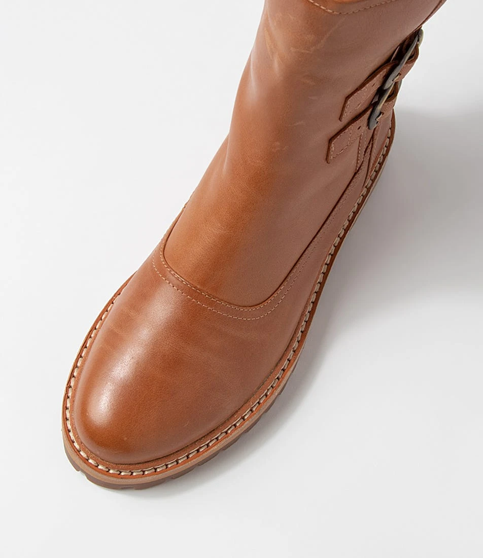 Mention Dark Tan Leather Ankle Boots 6 Mention Dark Tan Leather Ankle Boots - Image 4