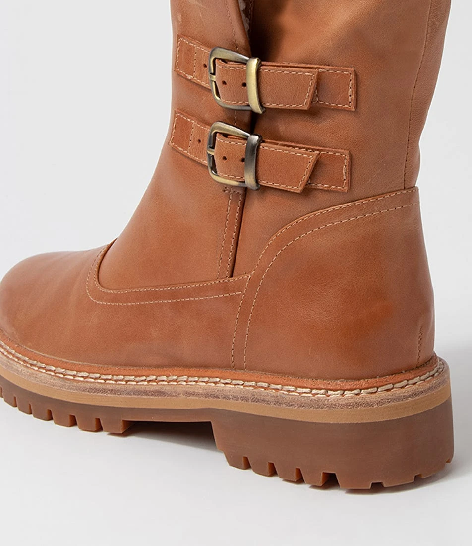 Mention Dark Tan Leather Ankle Boots 7 Mention Dark Tan Leather Ankle Boots - Image 5