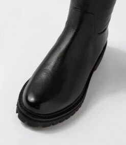 Melbs Black Leather Knee High Boots -Lynx Shoes Shop DF12752B66LE 5