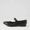 Archa Black Leather Flat Shoes -Lynx Shoes Shop DF12753BLALE 2