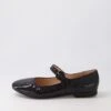 Archa Black Crinkle Patent Flat Shoes -Lynx Shoes Shop DF12753BLAUY 2
