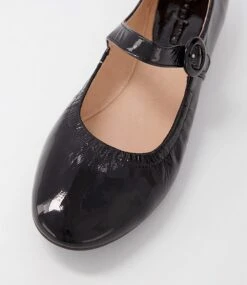 Archa Black Crinkle Patent Flat Shoes -Lynx Shoes Shop DF12753BLAUY 5