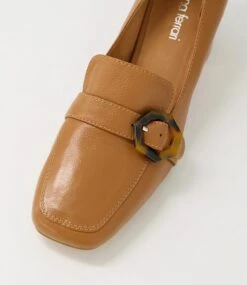 Cabernet Dark Tan Natural Heel Leather Heels -Lynx Shoes Shop DF12757TGHLE 5