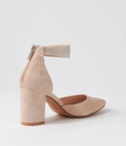 Spark Nude Suede Jewels Heels -Lynx Shoes Shop DF12769NDUZB 4