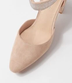 Spark Nude Suede Jewels Heels -Lynx Shoes Shop DF12769NDUZB 5