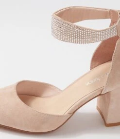 Spark Nude Suede Jewels Heels -Lynx Shoes Shop DF12769NDUZB 6