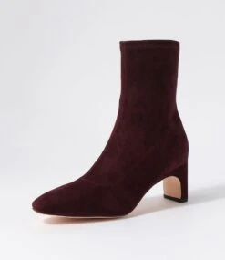 Sarski Mulberry Stretch Microsuede Ankle Boots -Lynx Shoes Shop DF12770I02FT 3