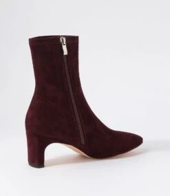 Sarski Mulberry Stretch Microsuede Ankle Boots -Lynx Shoes Shop DF12770I02FT 4