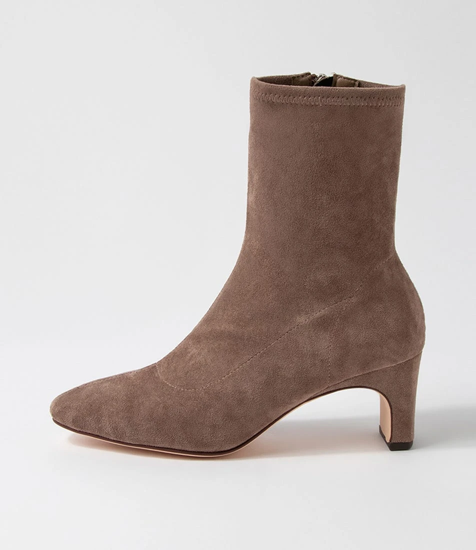 Sarski Light Taupe Stretch Microsuede Ankle Boots 3 Sarski Light Taupe Stretch Microsuede Ankle Boots