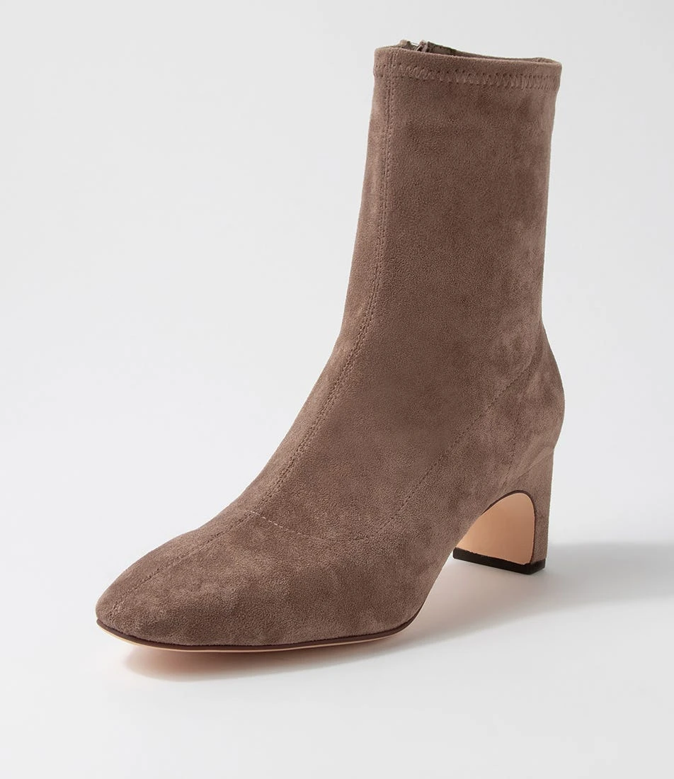 Sarski Light Taupe Stretch Microsuede Ankle Boots 4 Sarski Light Taupe Stretch Microsuede Ankle Boots - Image 2