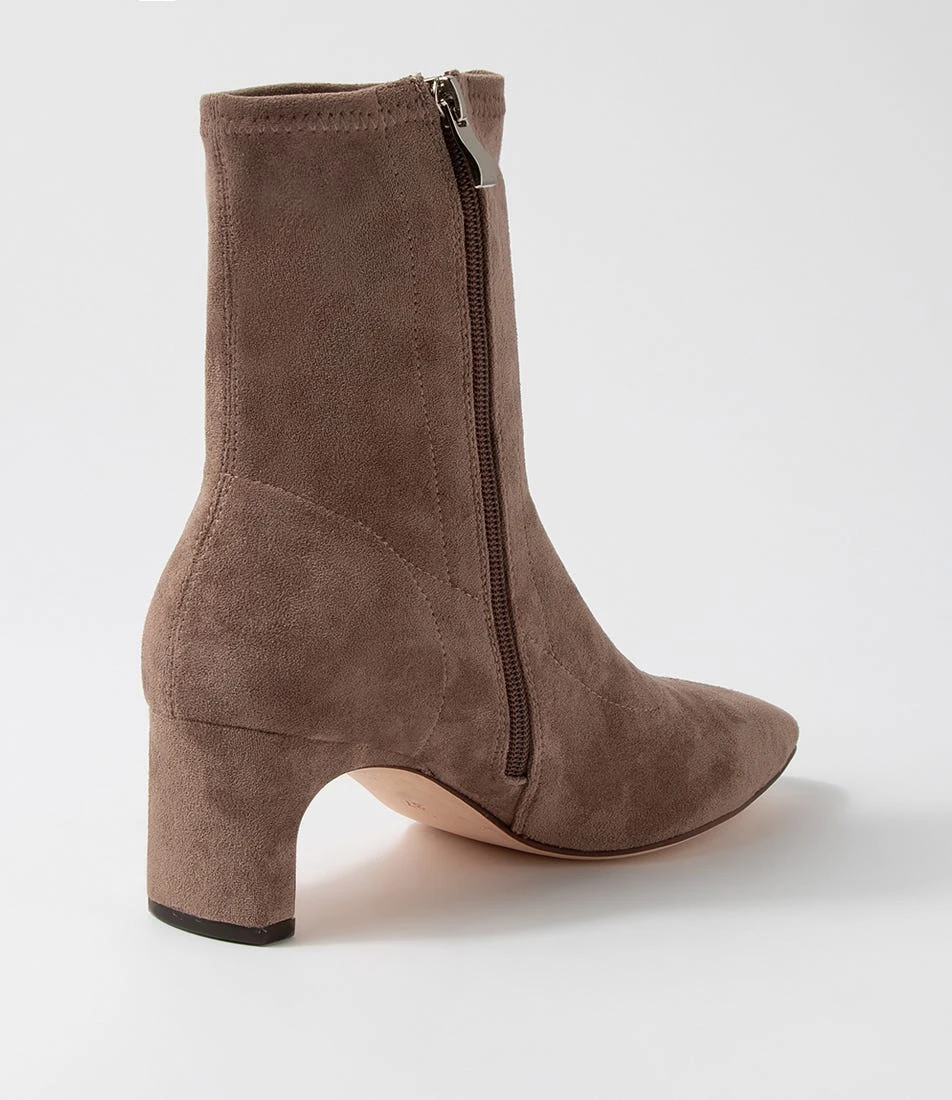 Sarski Light Taupe Stretch Microsuede Ankle Boots 5 Sarski Light Taupe Stretch Microsuede Ankle Boots - Image 3