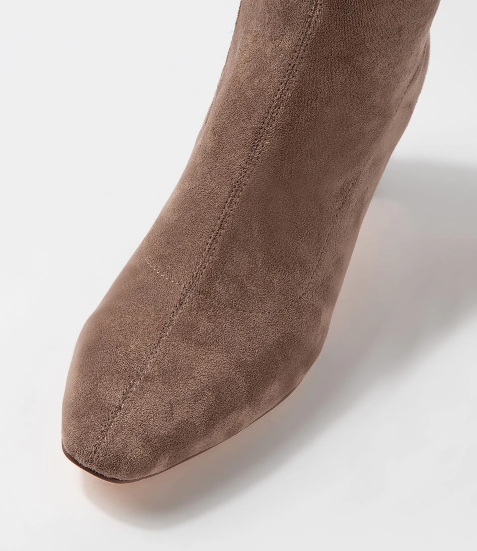 Sarski Light Taupe Stretch Microsuede Ankle Boots 6 Sarski Light Taupe Stretch Microsuede Ankle Boots - Image 4