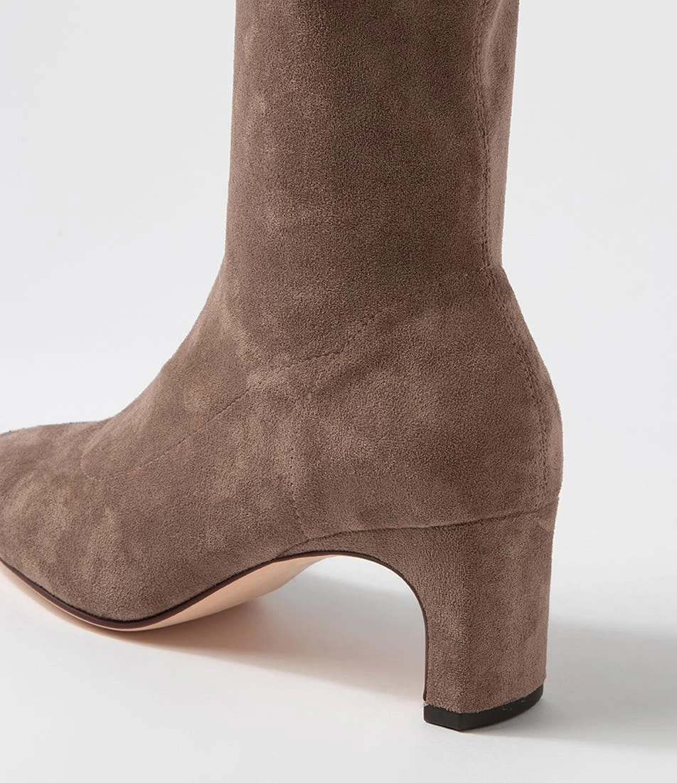 Sarski Light Taupe Stretch Microsuede Ankle Boots 7 Sarski Light Taupe Stretch Microsuede Ankle Boots - Image 5