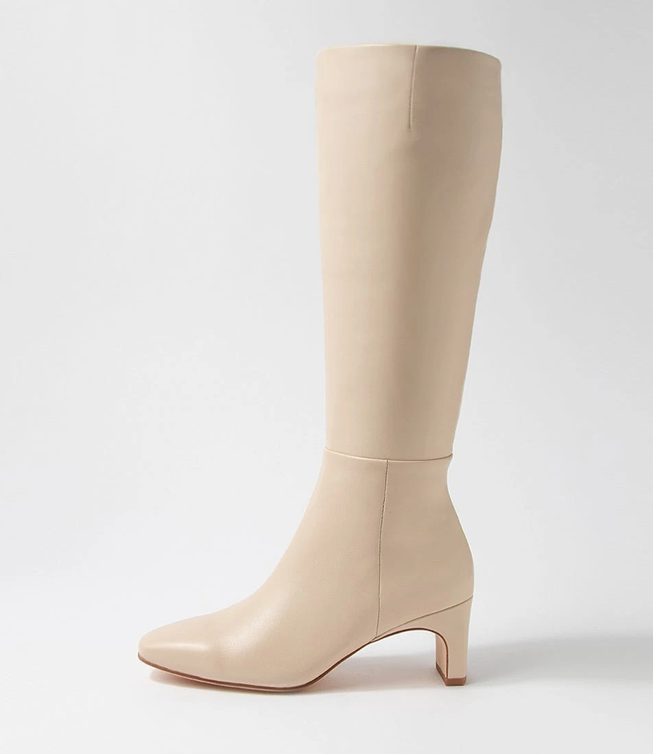 Swan Cream Leather Knee High Boots 3 Swan Cream Leather Knee High Boots