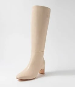 Swan Cream Leather Knee High Boots 8 Swan Cream Leather Knee High Boots -Lynx Shoes Shop DF12772W18LE 3
