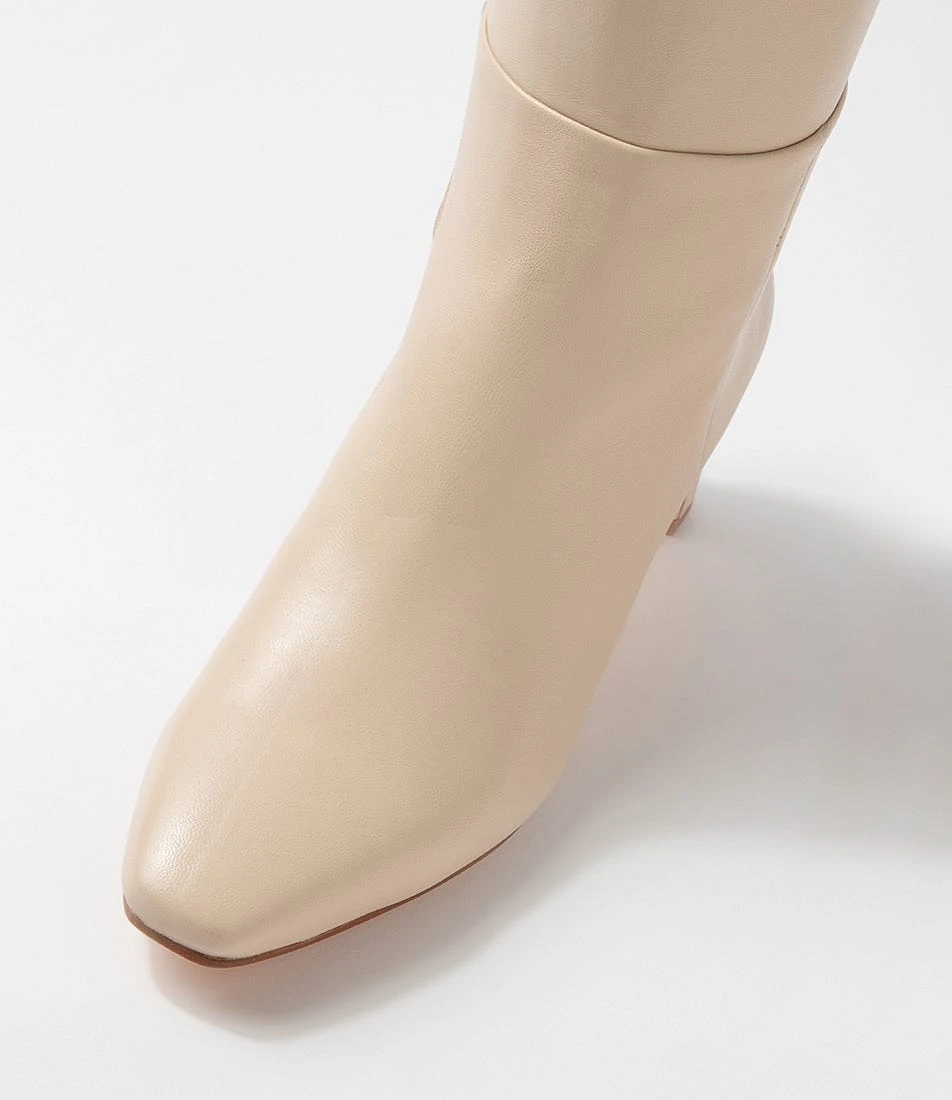 Swan Cream Leather Knee High Boots 6 Swan Cream Leather Knee High Boots - Image 4