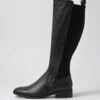 Bennet Black Leather Elastic Knee High Boots -Lynx Shoes Shop DF12779B6663 2
