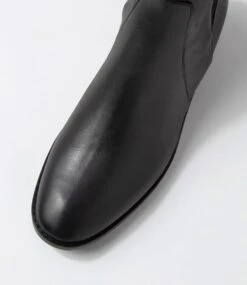 Bennet Black Leather Elastic Knee High Boots -Lynx Shoes Shop DF12779B6663 5