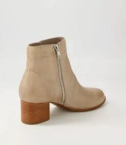 Bendigo Taupe Natural Heel Leather Ankle Boots -Lynx Shoes Shop DF12781KFTLE 4