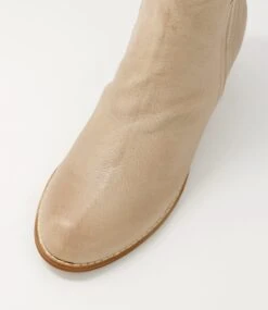 Bendigo Taupe Natural Heel Leather Ankle Boots -Lynx Shoes Shop DF12781KFTLE 5