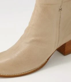Bendigo Taupe Natural Heel Leather Ankle Boots -Lynx Shoes Shop DF12781KFTLE 6