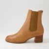 Blues Dark Tan Natural Heel Leather Ankle Boots 2 Blues Dark Tan Natural Heel Leather Ankle Boots -Lynx Shoes Shop DF12782TGHLE 2