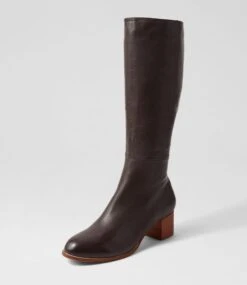 Benii Choc Natural Heel Leather Knee High Boots -Lynx Shoes Shop DF12783EMULE 3