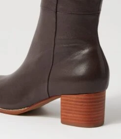 Benii Choc Natural Heel Leather Knee High Boots -Lynx Shoes Shop DF12783EMULE 6