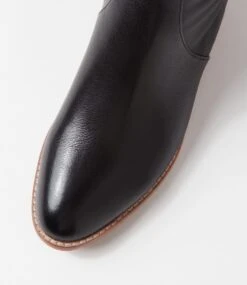 Gladlii Black Natural Heel Leather Knee High Boots -Lynx Shoes Shop DF12789BBLLE 5