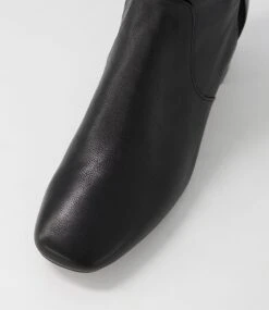 Imani Black Leather Stretch Microsuede Knee High Boots -Lynx Shoes Shop DF12791BLATE 5