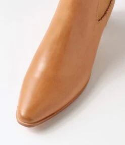 Larry Tan Natural Heel Leather Ankle Boots -Lynx Shoes Shop DF12792T78LE 5