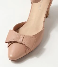 Layla Cafe Natural Heel Leather Heels -Lynx Shoes Shop DF12795NU2LE 5