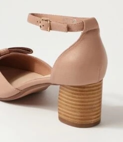 Layla Cafe Natural Heel Leather Heels -Lynx Shoes Shop DF12795NU2LE 6
