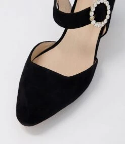 Lilsy Black Suede Heels -Lynx Shoes Shop DF12797BLASU 5