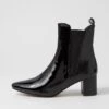 Larlot Black Lizard Patent Leather Ankle Boots 2 Larlot Black Lizard Patent Leather Ankle Boots -Lynx Shoes Shop DF12800BS1FD 2