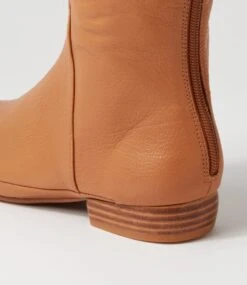 Rose Dark Tan Leather Knee High Flat Boots -Lynx Shoes Shop DF12807TAOLE 6