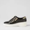 Storms Black Gold Patent Suede Flat Shoes -Lynx Shoes Shop DF12809BALHO 2