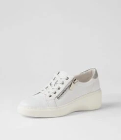 Storms White Silver Leather Suede Flat Shoes -Lynx Shoes Shop DF12809W9589 3