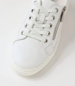 Storms White Silver Leather Suede Flat Shoes -Lynx Shoes Shop DF12809W9589 5