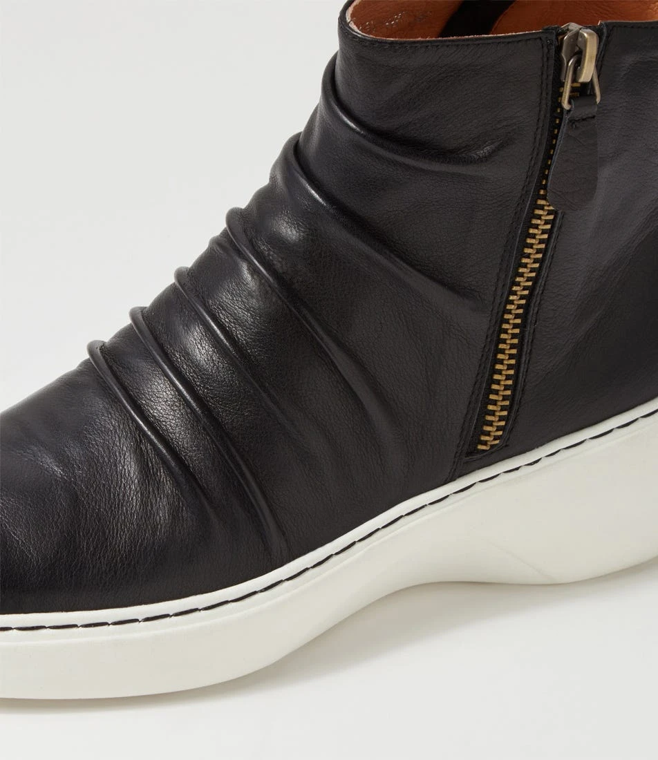 Saulina Black White Leather Ankle Boots 7 Saulina Black White Leather Ankle Boots - Image 5